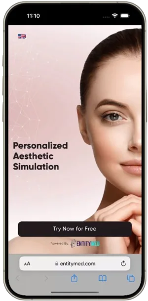 AI face simulator photo capture step